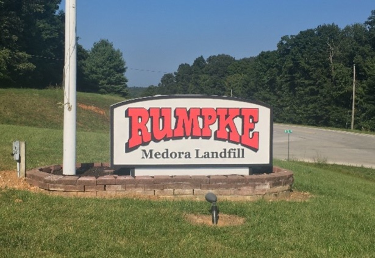 Medora Landfill Sign At Entrance