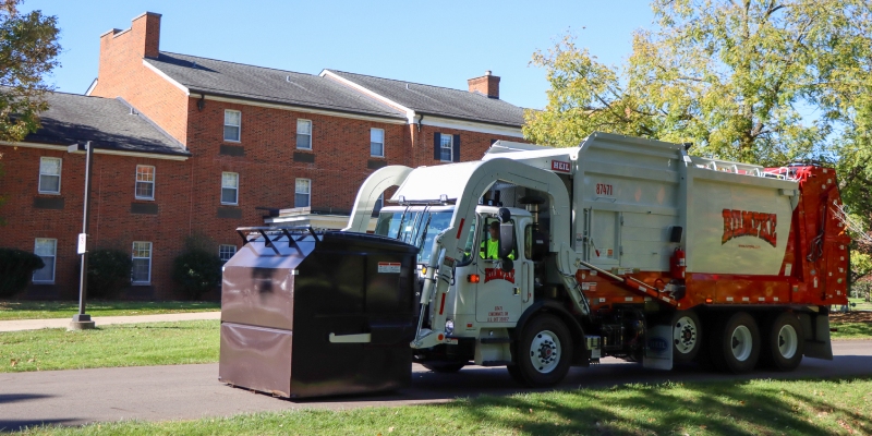 Rumpke Commercial Truck And Dumpster For Commercial Trash Pickup Services