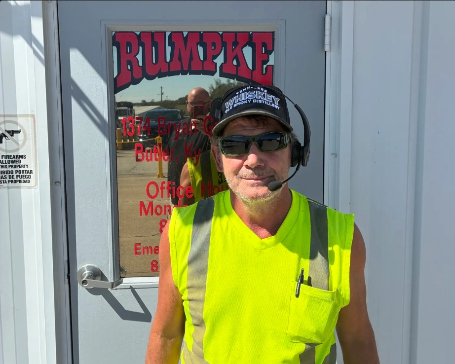 Rumpke Driver Standing In Front Of Rumpke Facility In Butler Ky