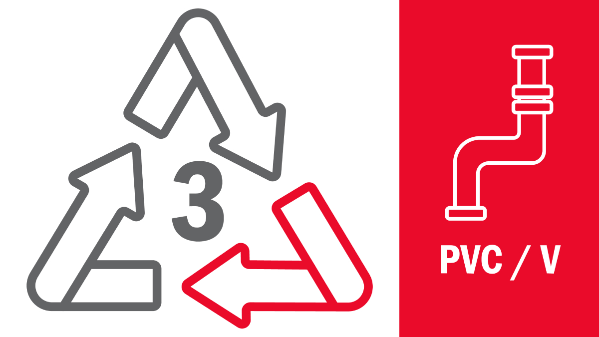 Plastic Recycling Symbol 3 For PVC Plastic