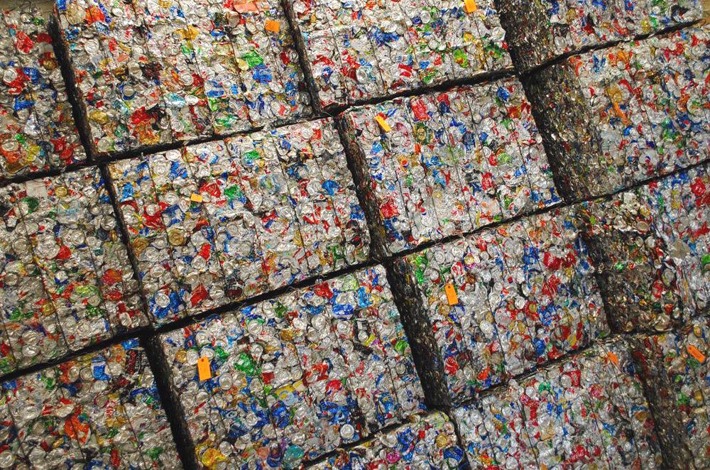 Bales Of Recyclables In Rumpke Recycling Center