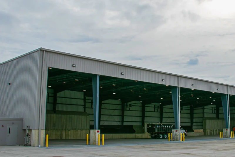Rumpke Truck Inside Transfer Station