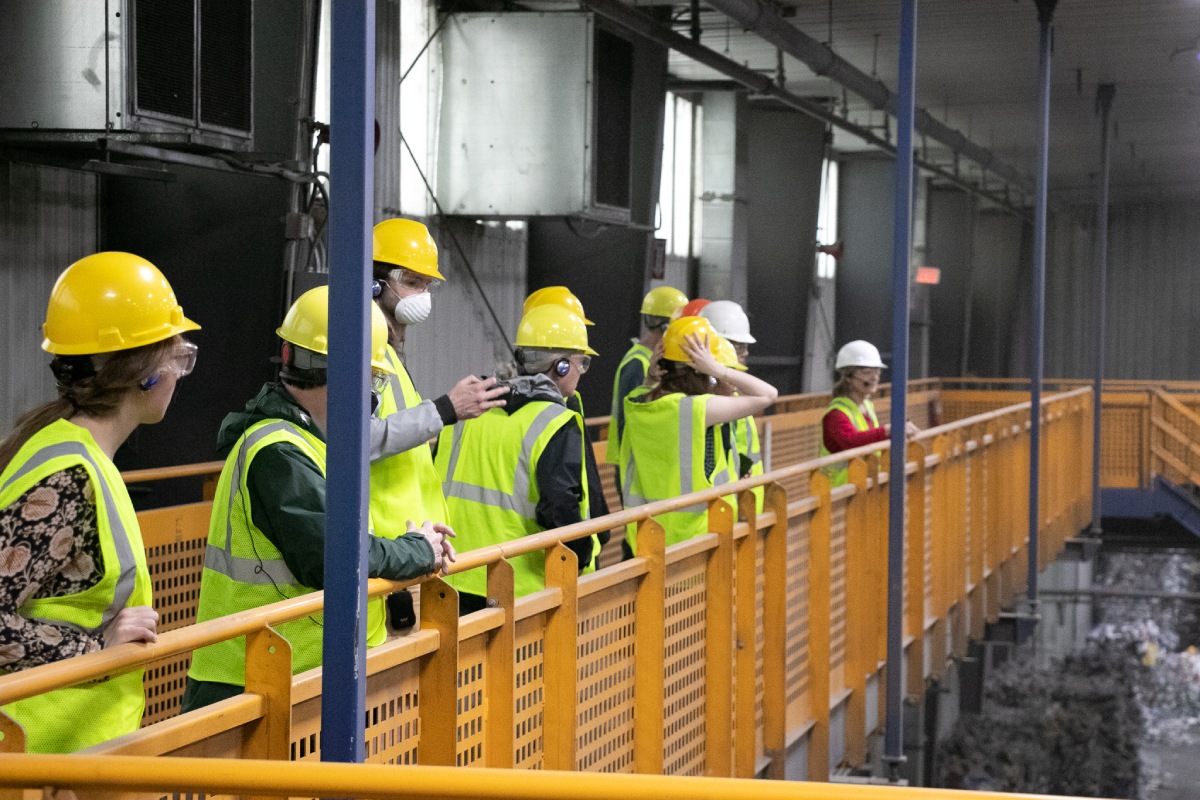 Tour Group Inside Cincinnati Recycling Center
