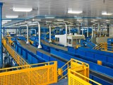 Blue Recycling Sorting Machinery Inside Cincinnati Recycling Center